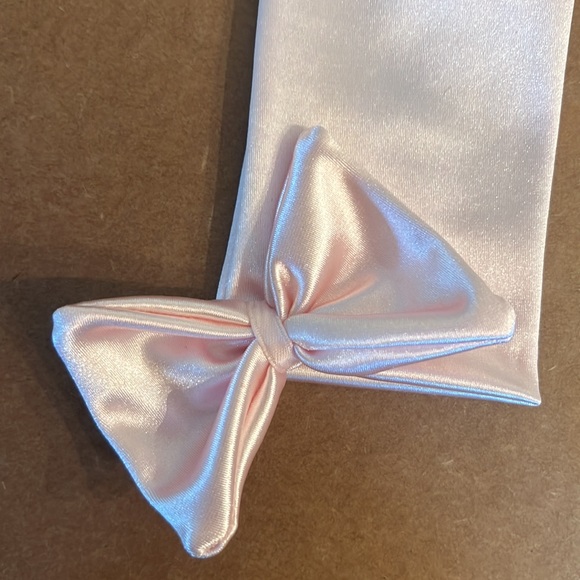 Satin handmade gloves with bow - Picture 9 of 10